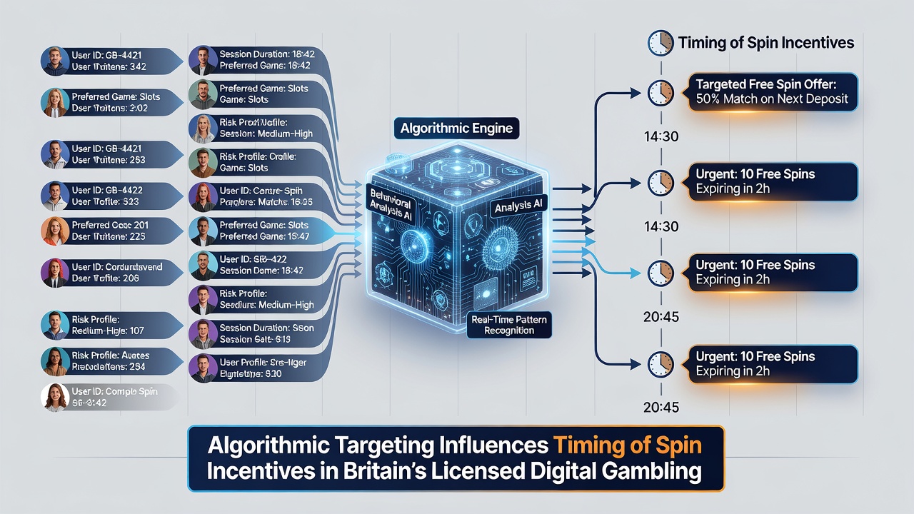 Data visualization showing timing patterns for spin incentives on licensed British gaming sites