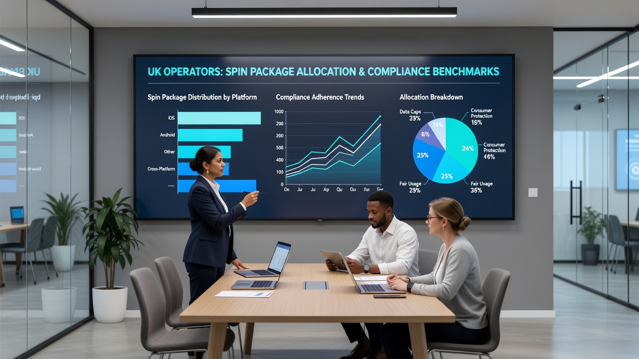 Dashboard view of compliance metrics for spin package distribution on mobile devices